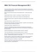 MBA 702 Financial Management M2 Questions and Answers