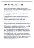 MBA 702&period; Self-Assessment 2 Questions and Answers 100&percnt; Solved