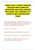 COMAT FBS T4 LATEST UPDATED 2025&sol;2026 WITH COMPLETE QUESTIONS AND SURE VERIFIED SOLUTIONS 100&percnt; GRADED AT A&plus; SCORE&excl;&excl; SURE GEUARANTEED PASS&excl;&excl;