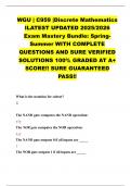 WGU &vert; C959 &vert;Discrete Mathematics ILATEST UPDATED 2025&sol;2026 Exam Mastery Bundle&colon; Spring-Summer WITH COMPLETE QUESTIONS AND SURE VERIFIED SOLUTIONS 100&percnt; GRADED AT A&plus; SCORE&excl;&excl; SURE GUARANTEED PASS&excl;&excl;