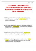 CA GRADE 2 WASTEWATER  TREATMENT OPERATOR PRACTICE  EXAM 1 BRAND NEW ACTUAL EXAM  WITH ANSWERS&period; 