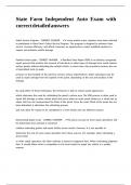 State Farm Independent Auto Exam with correct detailed answers