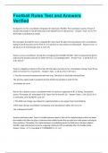Football Rules Test and Answers Verified