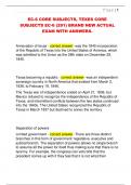 EC-6 CORE SUBJECTS&comma; TEXES CORE  SUBJECTS EC-6 &lpar;291&rpar; BRAND NEW ACTUAL  EXAM WITH ANSWERS&period; 