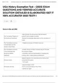 UGA History Exemption Test - &lpar;2025&rpar; EXAM QUESTIONS AND VERIFIED ACCURATE SOLUTION &lpar;DETAILED & ELABORATED&rpar; &vert;GET IT 100&percnt; ACCURATE&excl;&excl; 2025 TEST&excl;&excl; &vert;UGA History Exemption Test - &lpar;2025&rpar; EXAM QUESTIONS AND VERIFIED ACCURATE SOLUTION &lpar;DETAILED & ELABORATED&rpar; &vert;GET I