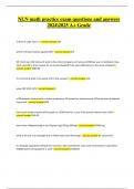 NLN Math Practice Exam &vert; Key Questions with 100&percnt; Correct Answers Updated 2025&sol;2026 &ndash; A&plus; Grade Study Guide
