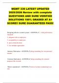 MGMT 339 LATEST UPDATED 2025&sol;2026 Review with complete QUESTIONS AND SURE VERIFIED SOLUTIONS 100&percnt; GRADED AT A&plus; SCORE&excl;&excl; SURE GUARANTEED PASS&excl;