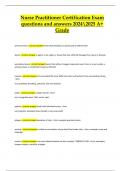 Nurse Practitioner Certification Exam Questions and Answers &vert; Rated A&plus; 2024&sol;2025 &ndash; Complete Exam Prep Guide