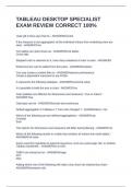 TABLEAU DESKTOP SPECIALIST EXAM REVIEW CORRECT 100&percnt;