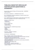 TABLEAU DESKTOP SPECIALIST CERTIFICATION QUESTIONS & ANSWERS&excl;&excl;