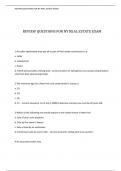 REVIEW QUESTIONS FOR NY REAL ESTATE EXAM QUESTIONS AND ANSWERS&excl; 100&percnt; CORRECT ANSWERS