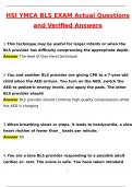 HSI YMCA BLS EXAM Latest 2025 Actual Questions and Verified Answers &lpar;2025 &sol; 2026&rpar; A&plus; Grade 100&percnt; Guarantee Verified by Experts