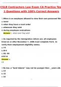 CSLB Contractors Law Exam CA Practice Test 1 Latest 2025 Actual Questions and Verified Answers &lpar;2025 &sol; 2026&rpar; A&plus; Grade 100&percnt; Guarantee Verified by Experts