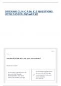 DOCKING CLINIC ASA 118 QUESTIONS WITH PASSED ANSWERS&excl;&excl;