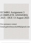 ECS4861 Assignment 3 &lpar;COMPLETE ANSWERS&rpar; 2025 - DUE 13 August 2025