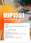MIP1501 Assignment 4 ANSWERS 2025 - Due 31 August 2025