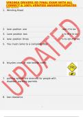 VIRGINIA DRIVERS ED FINAL EXAM WITH ALL CORRECT & 100&percnt; VERIFIED ANSWERS&vert;UPDATED TO PASS