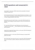 SLPA &lpar;questions well answered&rpar; A&plus; rated 