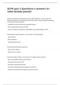 SLPA quiz 1 Questions n answers A&plus; rated already passed