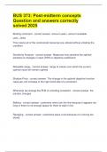 BUS 373&colon; Post-midterm concepts Question and answers correctly solved 2025