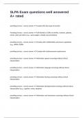 SLPA Exam questions well answered A&plus; rated 