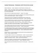 NASM PERSONAL TRAINING CERTIFICATION EXAM
