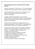 Stress Management Exam &num;1 Questions With Complete Solutions