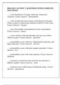 BIOLOGY 110 TEST 2  QUESTIONS WITH COMPLETE SOLUTIONS