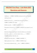 MLPAO Test Prep ~ Lab Math 2025 Questions and Answers