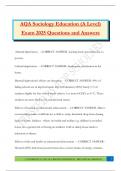 AQA Sociology Education &lpar;A Level&rpar; Exam 2025 Questions and Answers