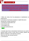 WGU C211 OA Global Economics for Managers  Exam Retake Questions and Verified Answers  100&percnt; Guarantee Pass
