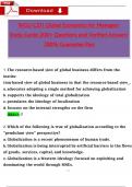 WGU C211 Global Economics for Managers  Study Guide 200&plus; Questions and Verified Answers  100&percnt; Guarantee Pass