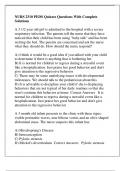 NURS 2310 PEDS Quizzes Questions With Complete Solutions