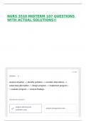 NURS 3510 MIDTERM 107 QUESTIONS WITH ACTUAL SOLUTIONS&excl;&excl;