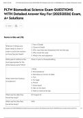 PLTW Biomedical Science Exam QUESTIONS WITH Detailed Answer Key For &lpar;2025&vert;2026&rpar; Exam&comma; A&plus; Solutions