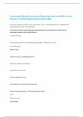 Community Policing&sol;Community Partnership Exam with 100&percnt; Correct Answers &vert; Verified &vert;Latest version 2025&vert;2026