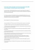 Community relations through community policing Exam with 100&percnt; Correct Answers &vert; Verified &vert;Latest version 2025&vert;2026