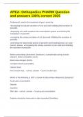 APEA- Orthopedics PHARM Question and answers 100&percnt; correct 2025