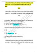 CALIFORNIA DEALER LICENSE EXAM QUESTIONS WITH   COMPLETE SOLUTIONS GUARANTEED PASS BRAND  NEW   2025 