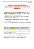 FLORIDA CLASS E KNOWLEDGE  EXAM BRAND NEW ACTUAL EXAM WITH  ANSWERS&period;
