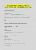 HCS-D Practice Exam UPDATED  QUESTIONS AND CORRECT ANSWERS