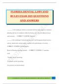 FLORIDA DENTAL LAWS AND RULES EXAM 2025 QUESTIONS AND ANSWERS