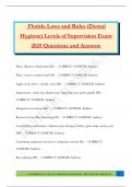 Florida Laws and Rules &lpar;Dental Hygiene&rpar; Levels of Supervision Exam 2025 Questions and Answers