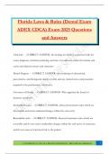 Florida Laws & Rules &lpar;Dental Exam ADEX CDCA&rpar; Exam 2025 Questions and Answers