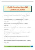 Florida Dental Law Bundled Exams 2025-2026 &vert;Questions with Correct Answers &vert;100&percnt; Pass 