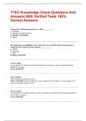 TTEC Knowledge Check Questions And Answers With Verified Tests 100&percnt; Correct Answers