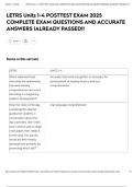 LETRS Units 1-4 POSTTEST EXAM 2025 COMPLETE EXAM QUESTIONS AND ACCURATE ANSWERS &vert;ALREADY PASSED&excl;&excl;