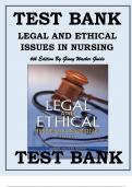 TESTBANK  FOR LEGAL AND ETHICAL ISSUES IN NURSING 6th Edition By Ginny Wacker GuidoL AND ETHICAL ISSUES IN NURSING 6th Edition By Ginny Wacker Guido latest update 