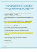 Arkansas Real Estate Exam 2025 Newest Prep Test  Bank With 300 Questions and Correct Verified  Answers &sol; Arkansas Real Estate State Exam 2025-2026  Prep&sol; Arkansas Real Estate Test 2025