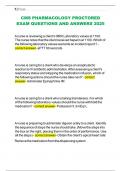 CMS PHARMACOLOGY PROCTORED EXAM QUESTIONS AND ANSWERS 2025 